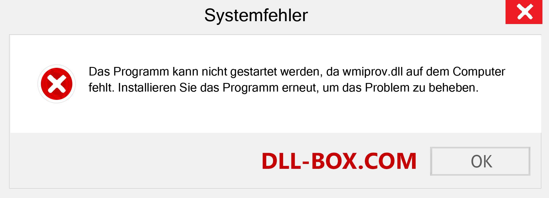 wmiprov.dll-Datei fehlt?. Download für Windows 7, 8, 10 - Fix wmiprov dll Missing Error unter Windows, Fotos, Bildern